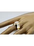 Zirkon 14 Karat Gelbgold Ring Vintage Handwerk vrc296y